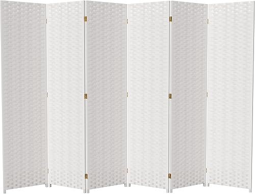 Miniatura 25 de Red Lantern Divisor de habitación de 8 paneles de fibra tejida de 6 pies de alto, color moca oscuro Mocha oscuro,Negro -,Blanco,Crema,Beige