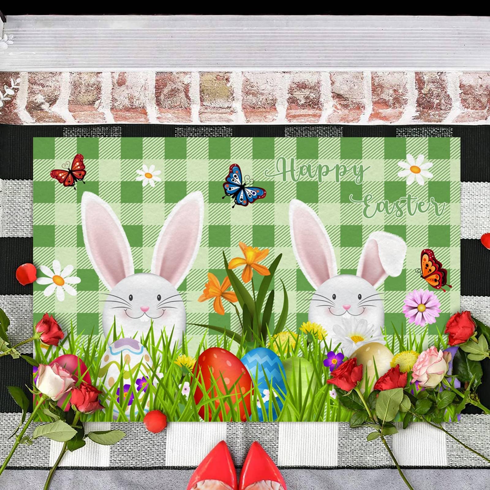 Decorazione pasquale ad acquerello con uova di Pasqua, runner pasquale, 33 x 183 cm, runner da tavola pasquale per primavera, cucina, tavolo, decorazione per interni, vacanze, feste (A