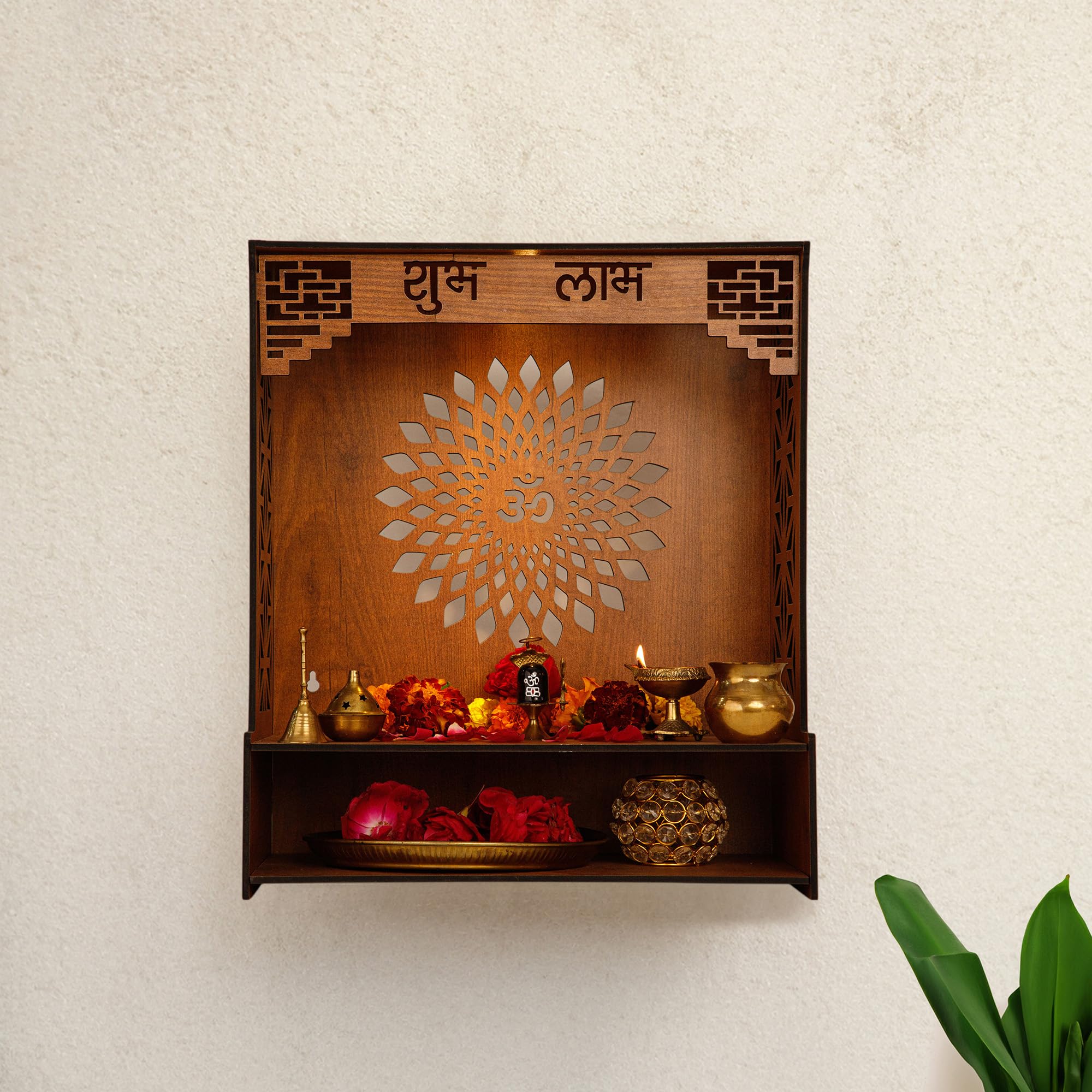 The Better Home Wooden Pooja Mandir for Home Wall Mounted (45cm) | Small Wooden Temple for Home | Pooja Stand for Home | Puja Mandir for Home Diwali Decoration Items for Home Decor (Brown) (B0DDTXFHWS) Amazon Price History, Amazon Price Tracker