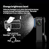 Vista 4 de OLIGHT Oclip Pro EDC Linterna con clip, recargable de 500 lúmenes con tres soluciones de iluminación, carga tipo C, luces magnéticas para Negro