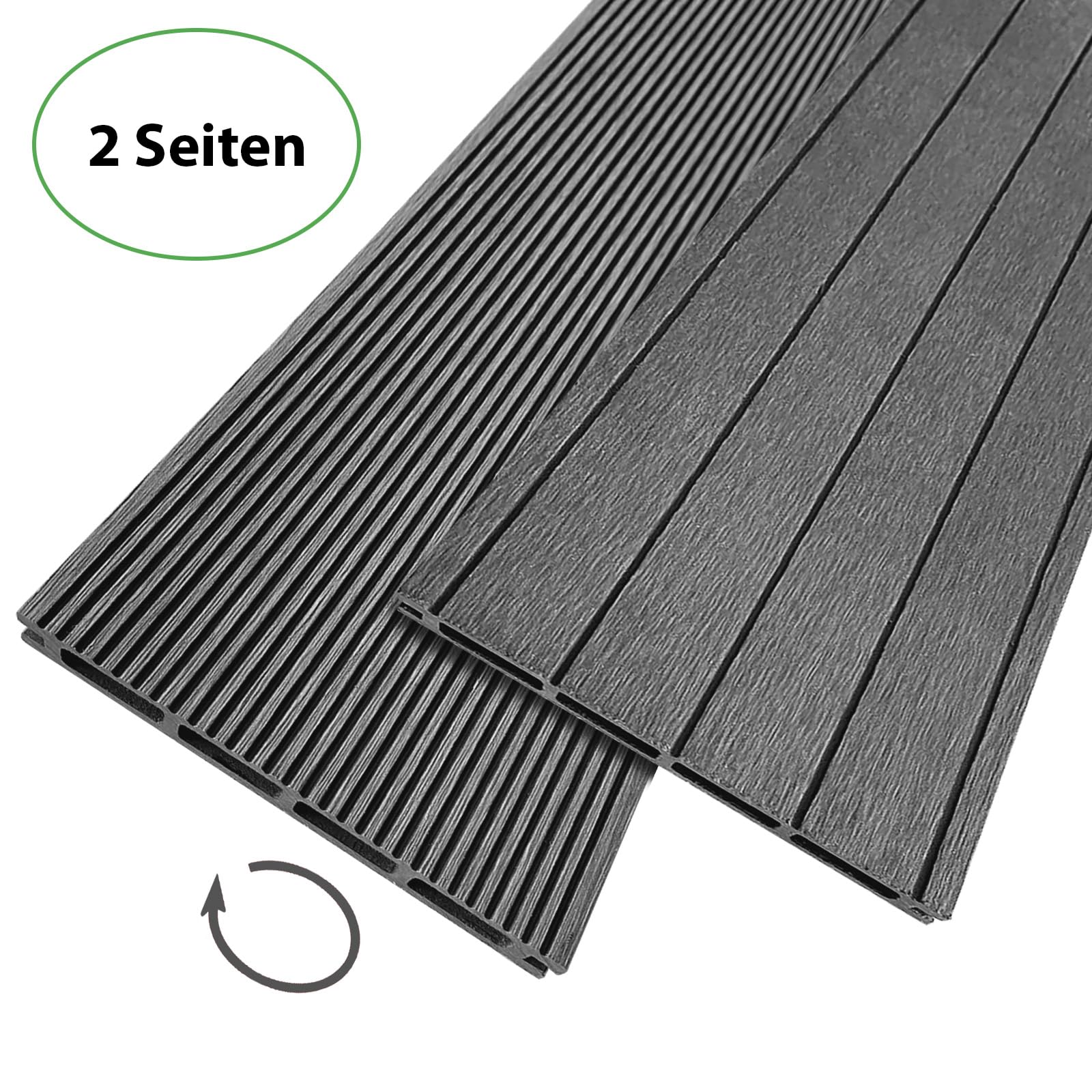 Montafox WPC Terrassendielen 30 m² 2,2 m Komplettset Grau