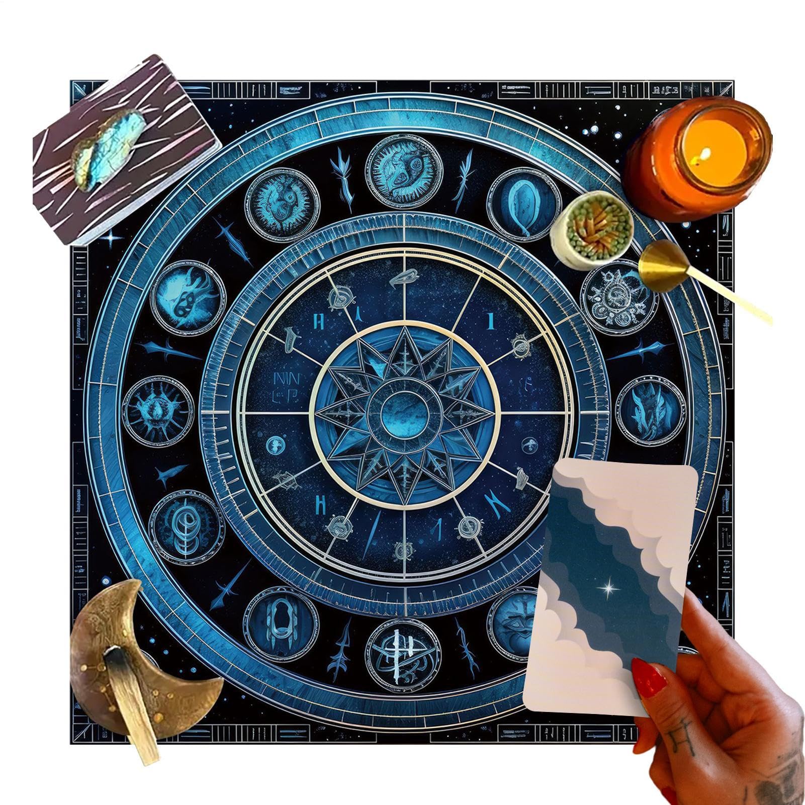 Tovaglia – Per Tarocchi | Divinazione Lettura Carta Tovaglia con Multiuso Giochi da Tavolo Forniture & Tessuto Altare per Incontri di Classe, Festa di e Intrattenimento in Famiglia