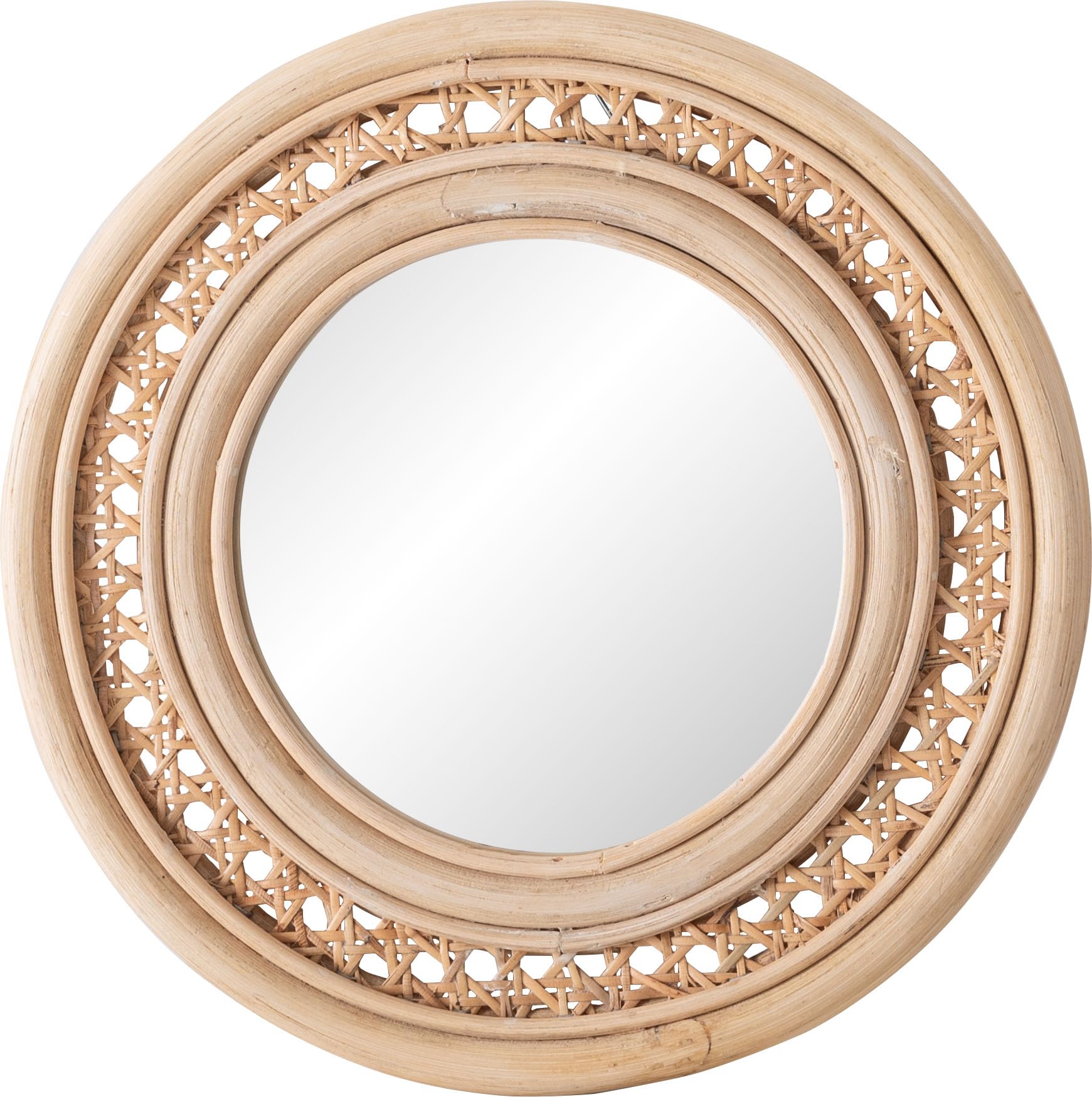 Amazon.co.jp: 東谷 ラタンミラー MR-718 壁掛け スタンド付き 天然