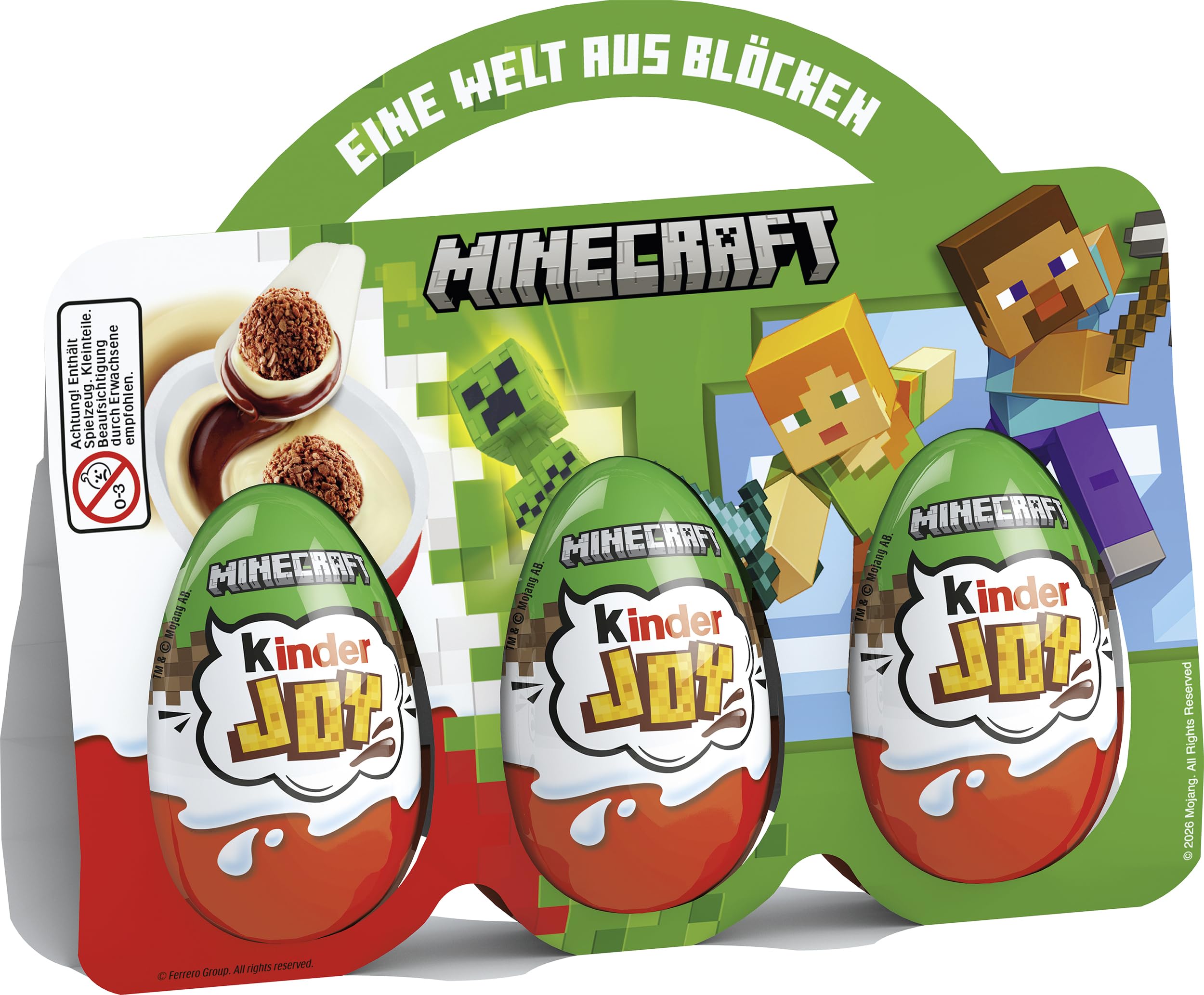 Kinder Joy – Überraschungsei mit leckerer Milch- und Kakaocreme, Knusperkugeln und 1x Spielzeug oder einer beliebten Sammelfigur – 16 Packungen zu je 3 Eiern