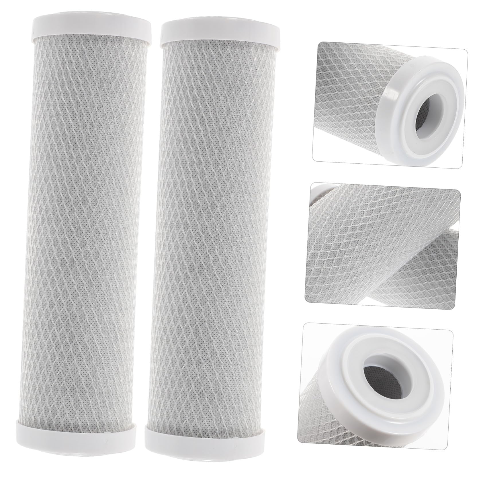 DOITOOL Cartuccia di Ricambio per Depuratore Acqua Domestico 2 Pezzi Carbone Attivo e Cotone Pp per Garantire Acqua Potabile Pulita e Prolungare la Vita del Sistema