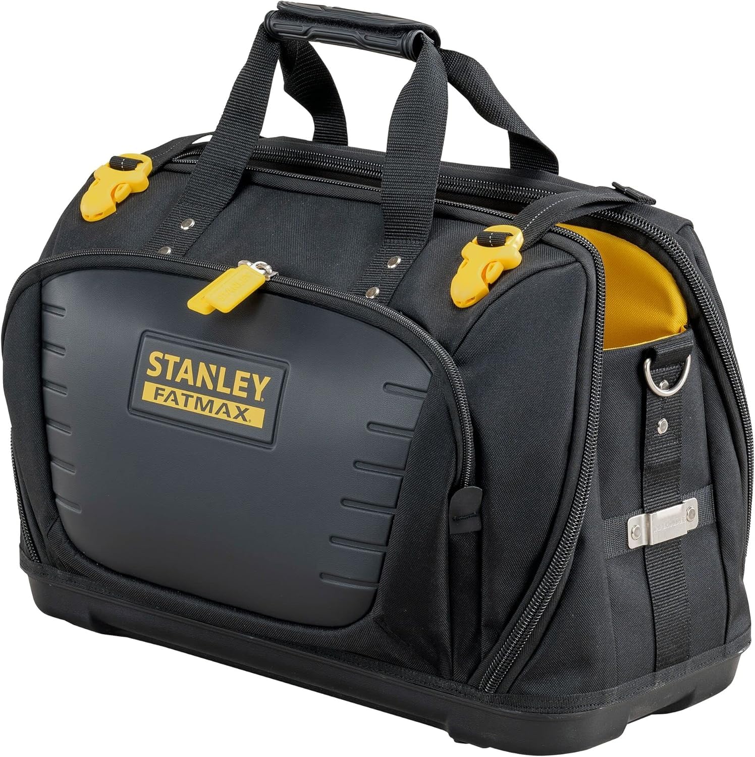 Stanley Torba Narzędziowa, Czarny/Żółty, 19.02 x 11.22 x 13.39 cm & Stanley Fmst1-75779 Profi 2/3 Range FatMax - Przezroczysta pokrywa - Plastikowe klipsy - Wodoodporna - Ip53 - Bez uchwytów