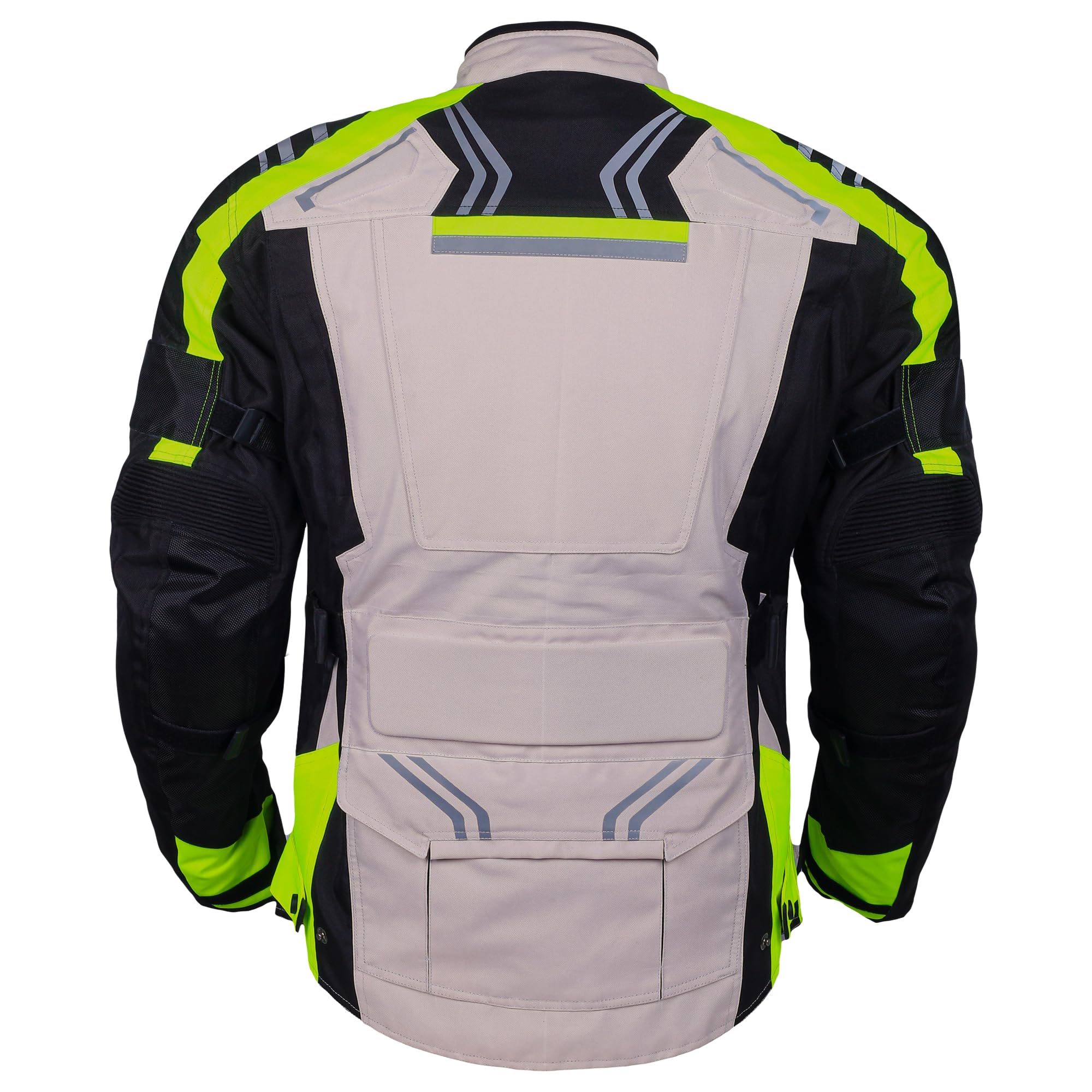 Bikers Gear Australia - Chaqueta de motocicleta para hombre, chaqueta impermeable de cordura con armadura CE reflectante de alta visibilidad (EN 1621-1)