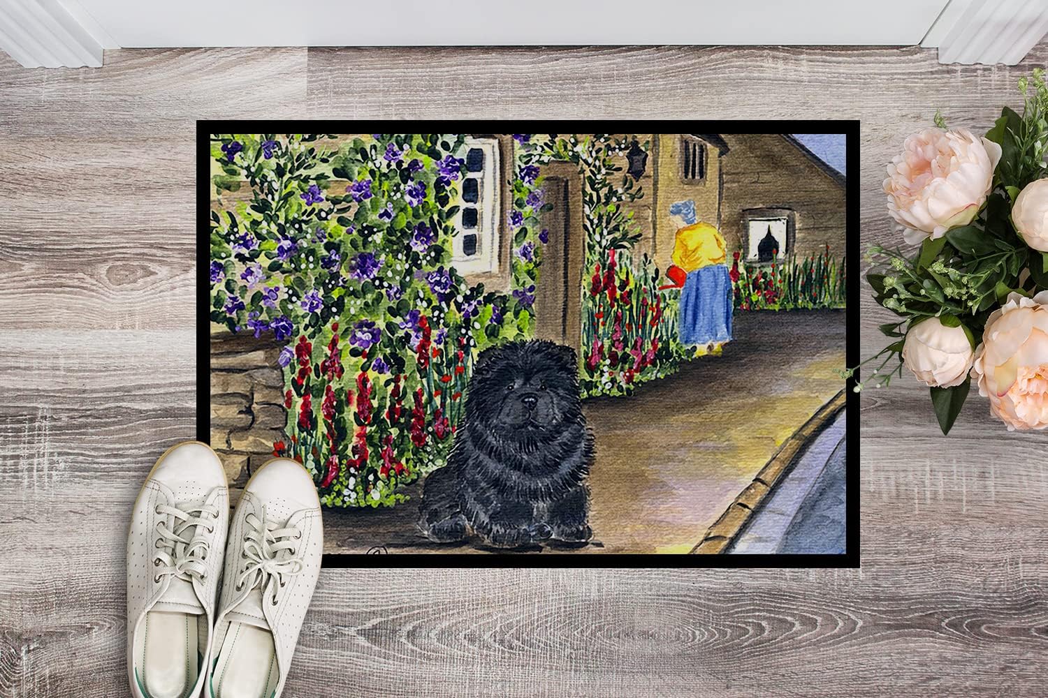 Caroline's Treasures SS8117MAT Chow Chow Doormat 18x27 Front Door Mat Indoor Outdoor Rugs for Entryway, Non Slip Washable Low Pile, 18H X 27W