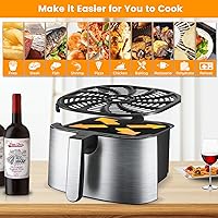 Vista 6 de Sartén para freidora de aire para freidora de aire Gourmia GAF716 GAF798 7QT AirFryer, antiadherente de 8.97 x 8.97 pulgadas, accesorios de repuesto