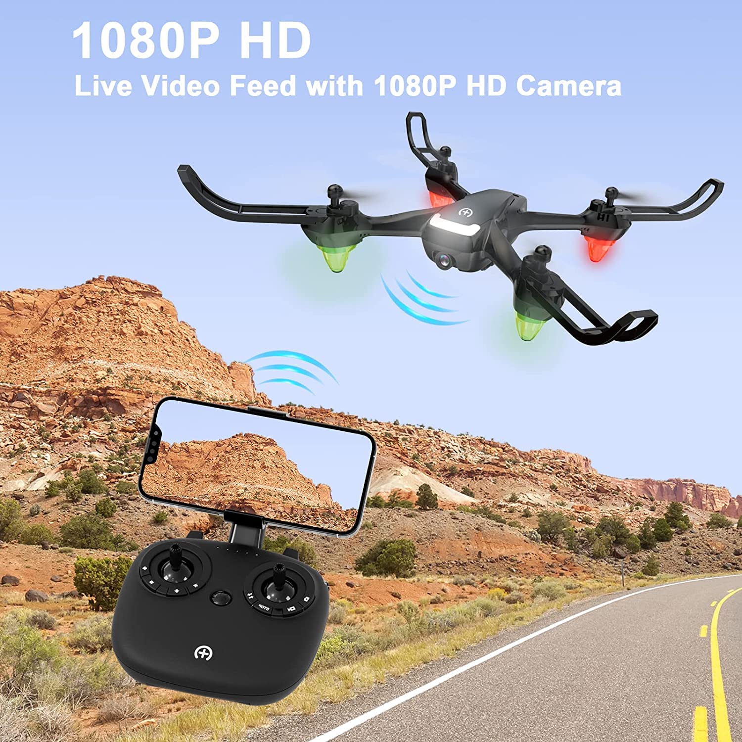 UNTEI EC100 Drones with Camera 2K for Kids Adults,HD FPV Live Video Camera Drones RC Quadcopters for Beginners, Gravity Control, Altitude Hold, Headless Mode,Speed Adjustment, 3D Flips, Funny Toys Gifts for Boys Girls