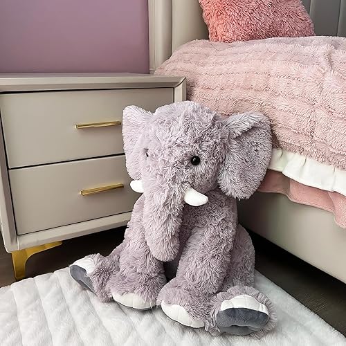 Miniatura 3 de Animales de peluche de elefante grande de 19.2 pulgadas, juguete de peluche de elefante inteligente para niños, para niñas y mujeres, decoración de
