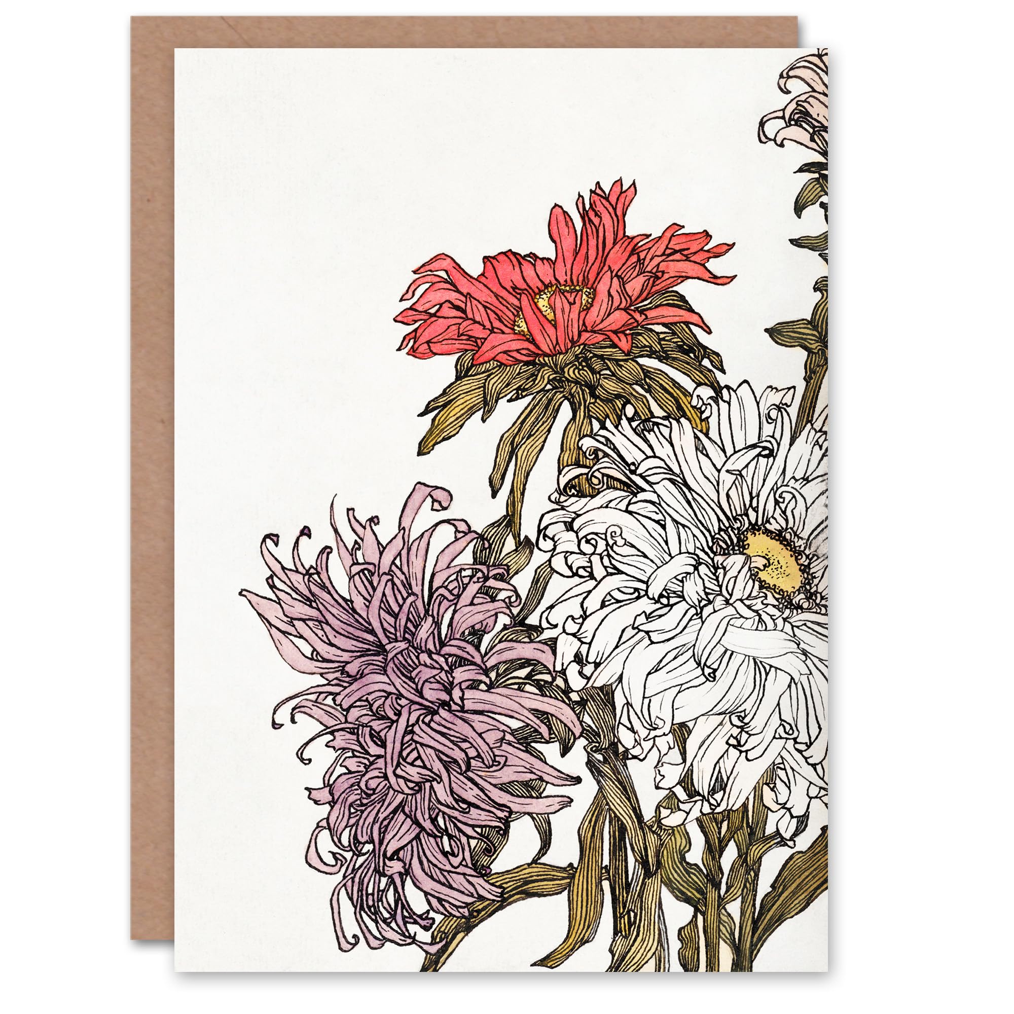 Artery8 Julie de Graag Art Card Chrysanthemums Flower Painting