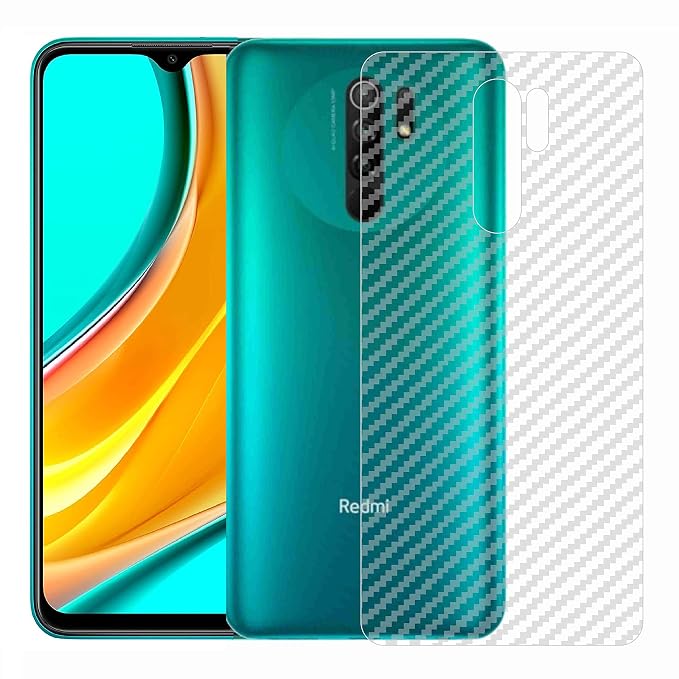 Compatible with Redmi 9 Back Screen Protective Film Carbon Fiber Skin Transparent Screen Guard Sticker