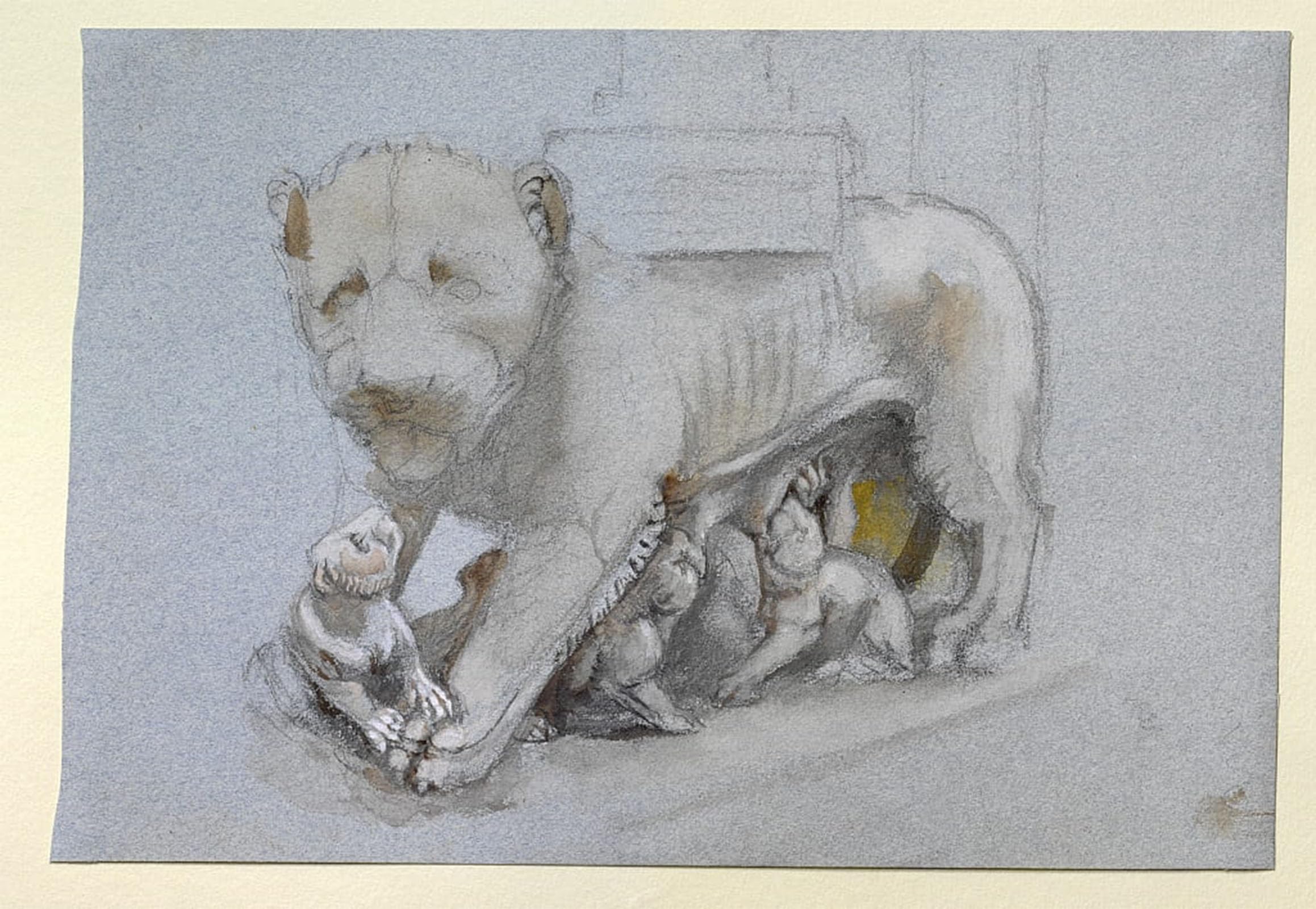 SERENDIPITP Retro Picture Poster Wall Art Pictures Painting Sketch of Lioness and Cubs From Nicola Pisano's Siena Pulpit June by John Ruskin Wall Art Canvas Print for Wall Decor 60x90cm