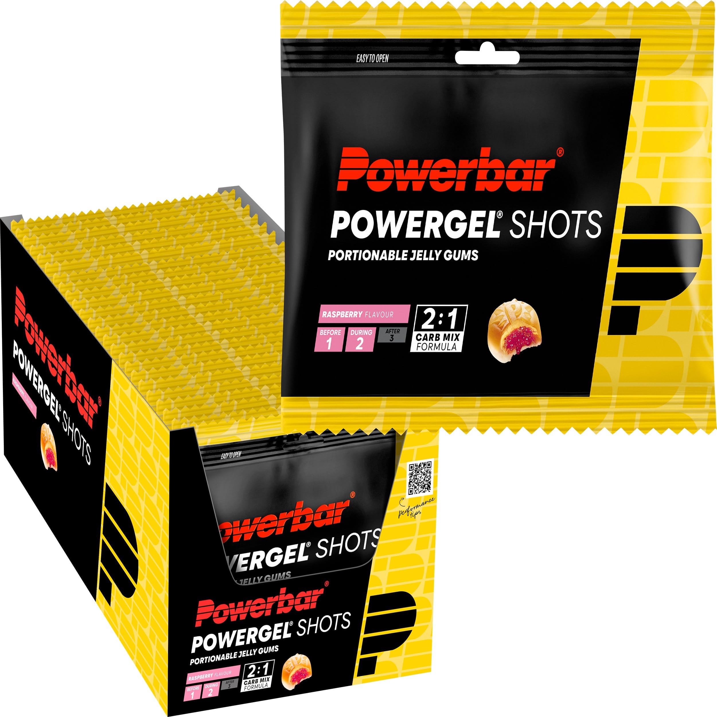PowerGel Shots - Raspberry - 24x60g - Carbohydrate gums - Vitamin B6