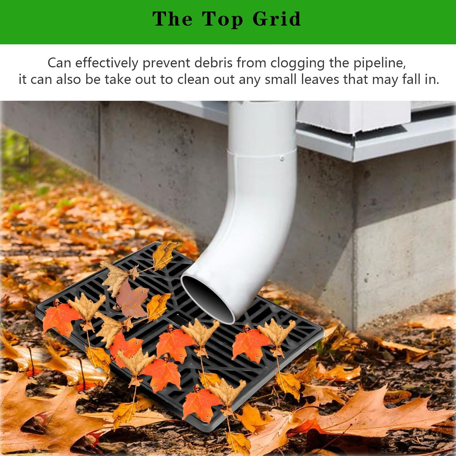 Square Gutter Downspout Extensions, 9"×9" No Dig French Drain Low Profile Catch Basin Drain Kit Downspout Extender Underground Downspout Drain Kit, Flexible Pipe Extension to 5ft