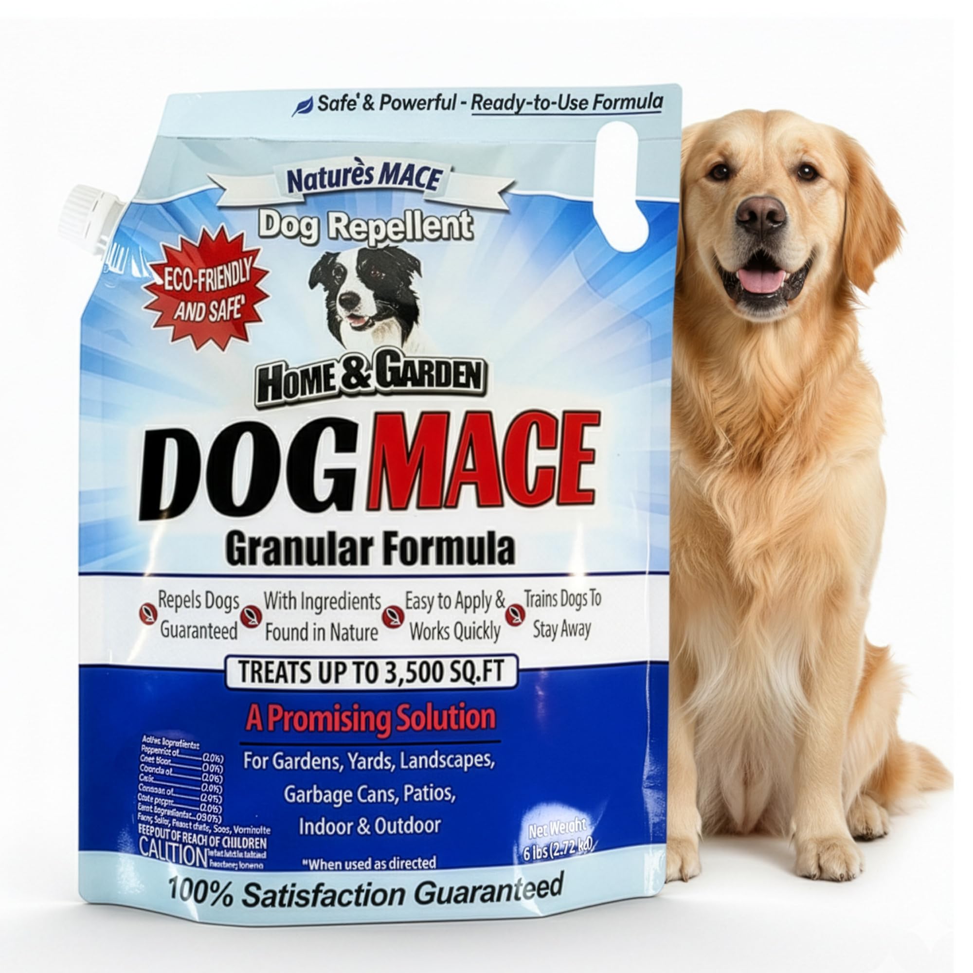 Nature's MACE Dog Repellent 6LB / Treats 3,500 Sq. Ft. / Keep Dogs Out of Your Lawn and Garden/Train Your Dogs to Stay Out of Bushes/Safe to use Around Children & Plants