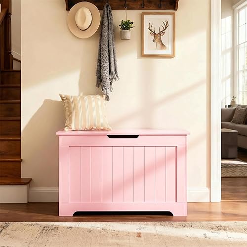 Miniatura 2 de ZENY Baúl de almacenamiento, baúl de almacenamiento elevable, banco de zapatos de entrada, banco de almacenamiento de madera, contenedor organizador