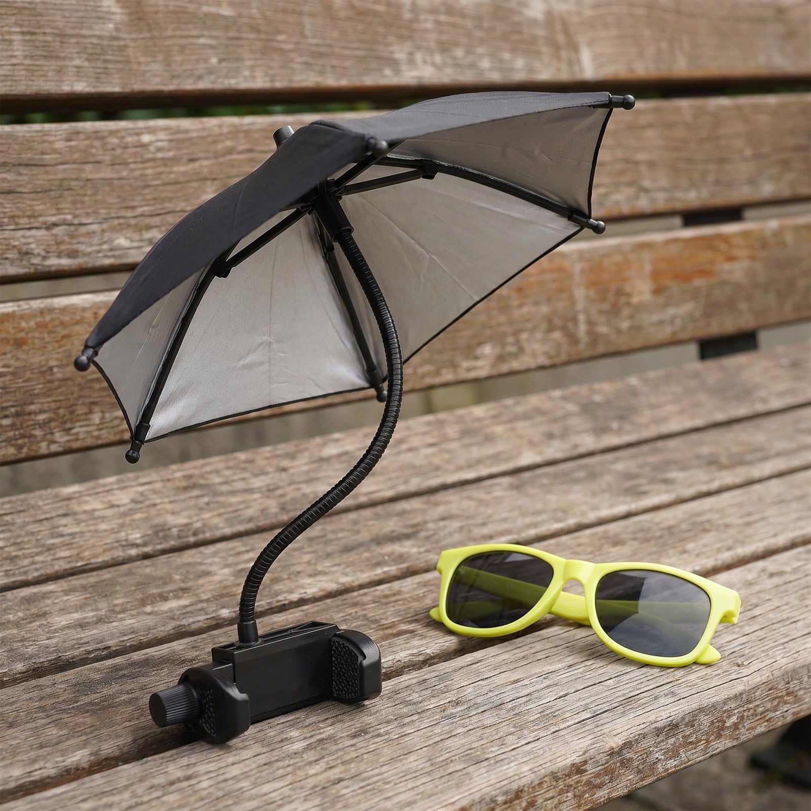 Healeved Blendschutz-Handyschirm – Sonnenschutz für Mobiltelefone im Freien mit flexibler Stange – Sonnenblende für Strand und Pool, unverzichtbares Reise- und Urlaubsaccessoire