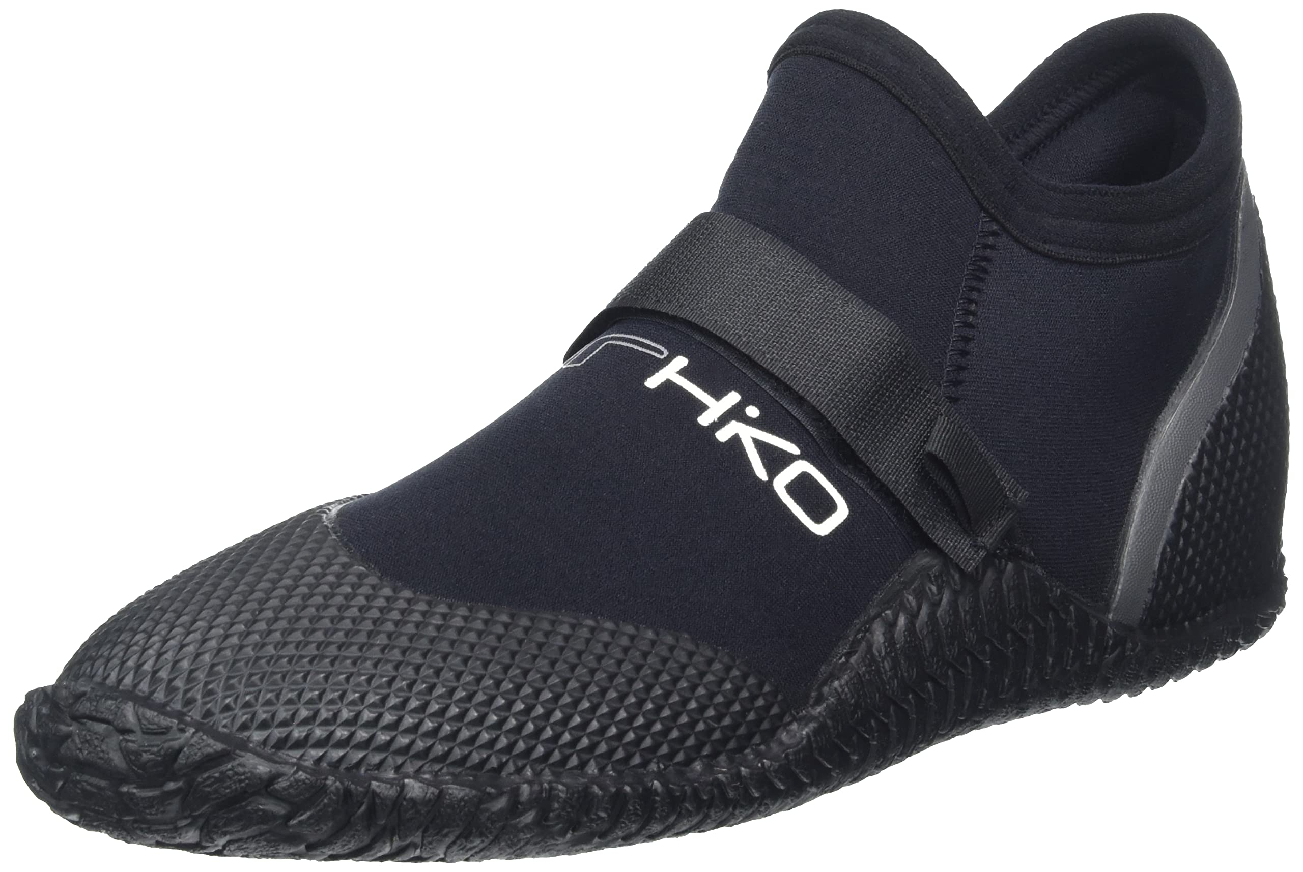 Neoprenschuh Hiko Sneaker mit Klett Wassersport Kanu Kajak Schwimmen SUP Surfen, Schuhgrößen:5 , Schwarz