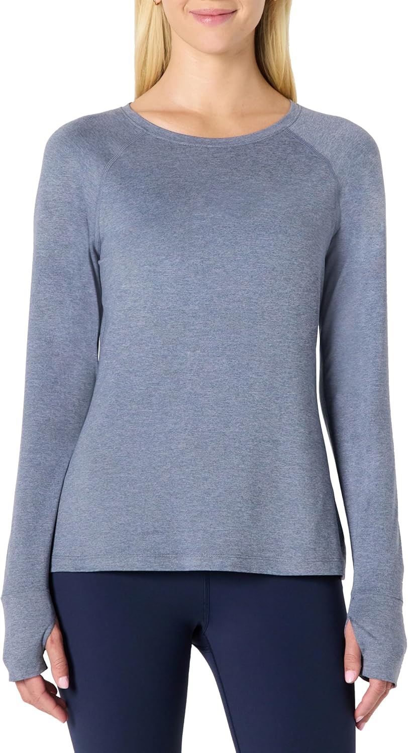 Amazon Essentials Women's Athletic Soft Performance Lightweight Stretch Long Sleeve Layering Workout Top