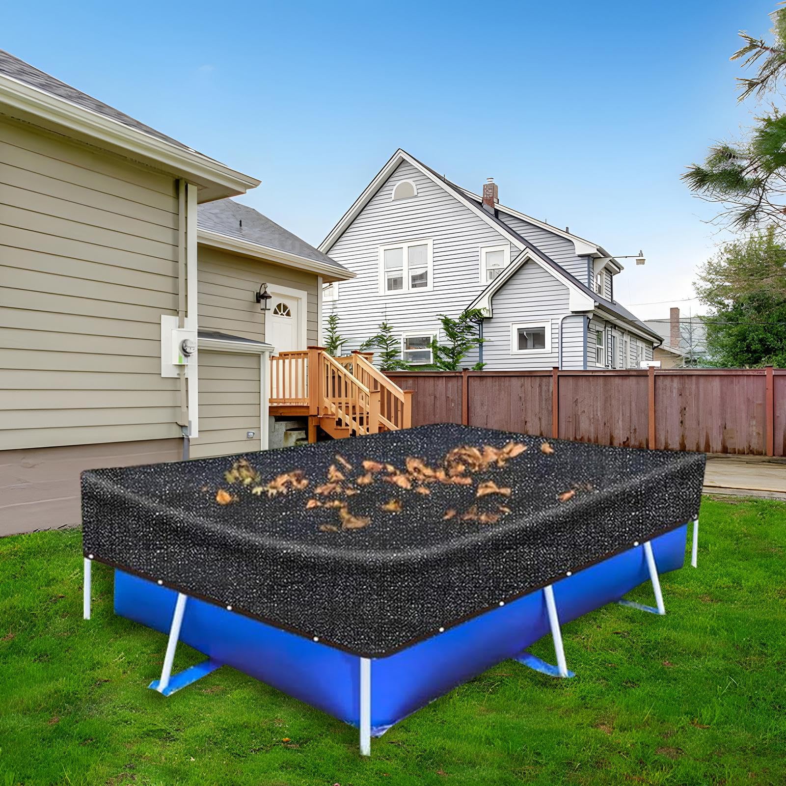 Copertura Anti Insetti Per Piscina Ovale Rettangolare Fuori Terra Rete Anti Foglie