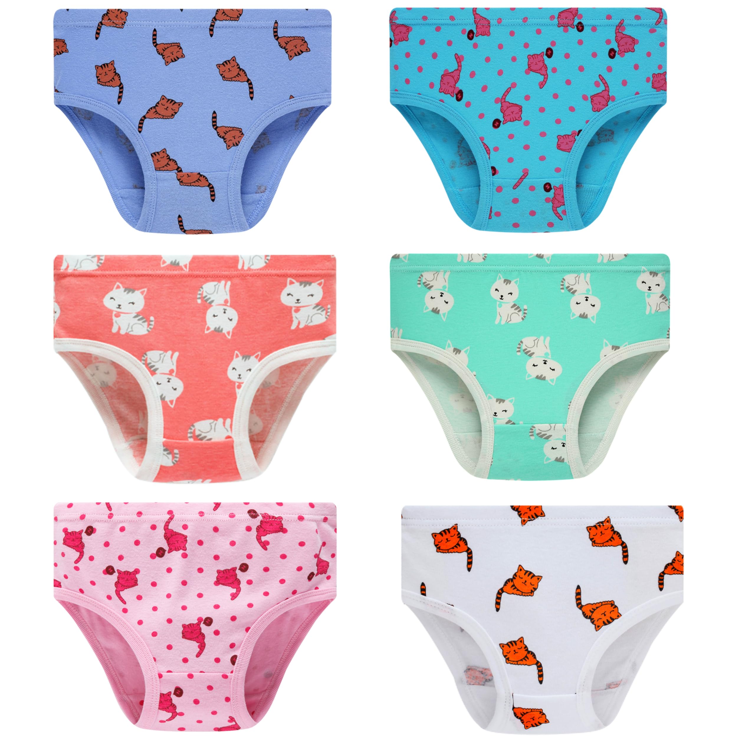 Family Feeling Girls 100 Cotton Underwears - Comfortable Breathable Printed Pattern Panties for Child