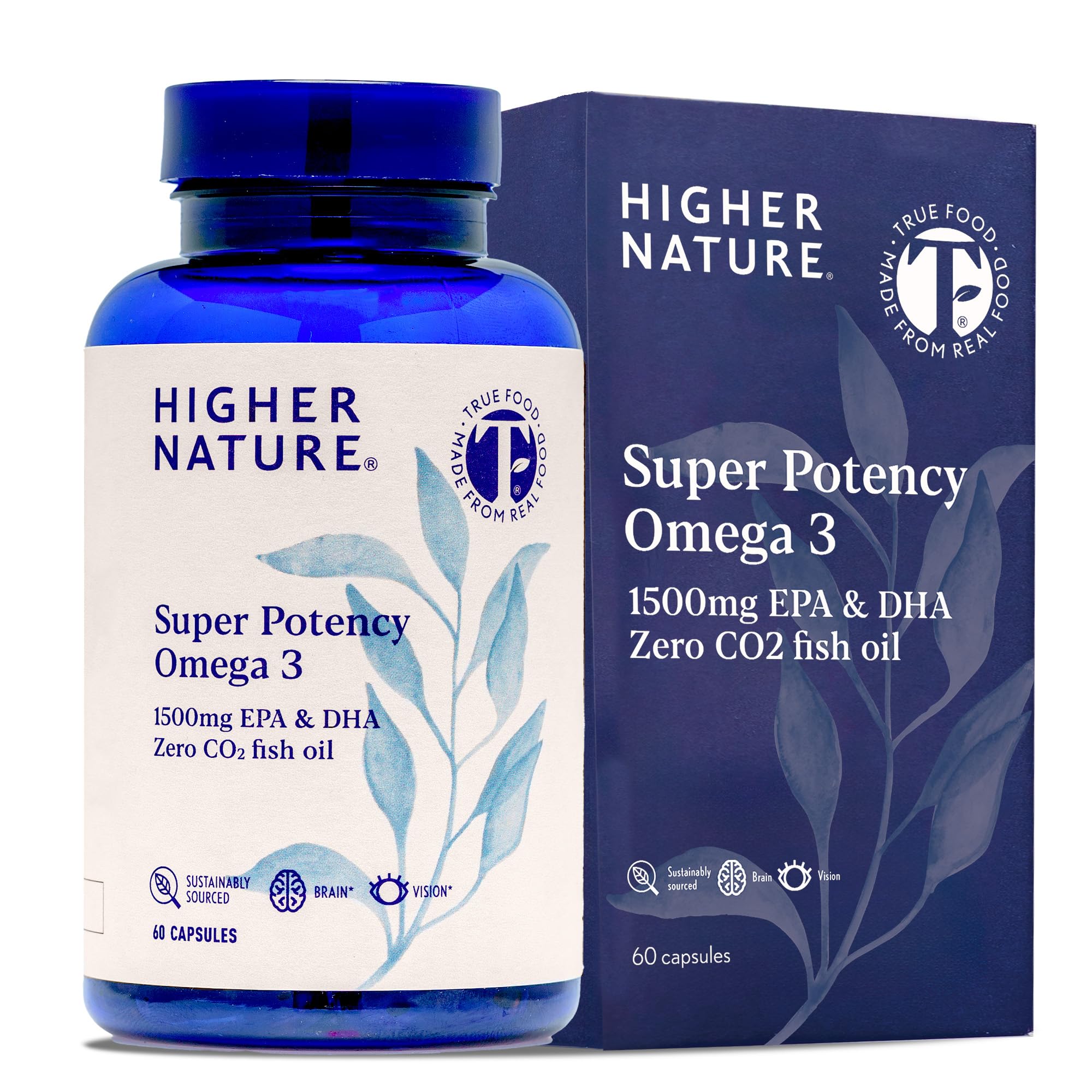 Higher Nature Super Potency Omega 3 - True Food® - 2000mg - 60 Capsules