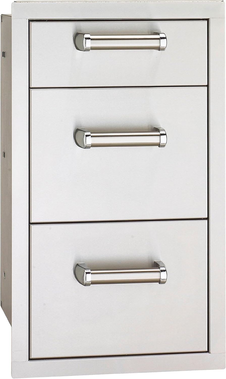 Fire Magic FlushMounted Stainless Steel Triple Drawers