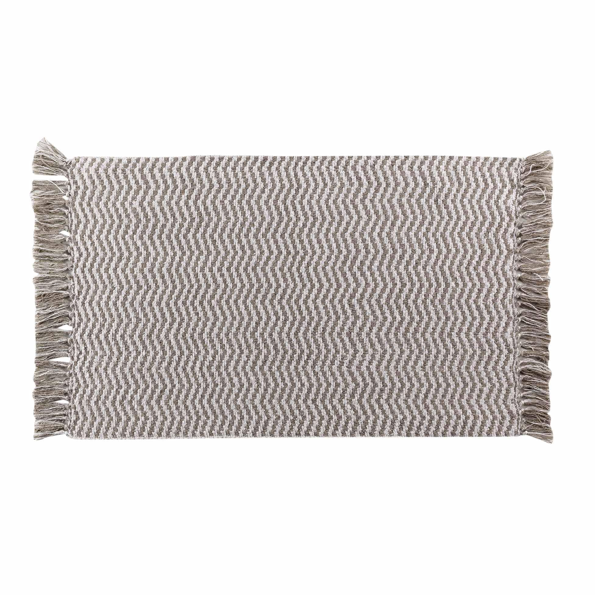 Tapis rectangle à franges blanc 50 x 80 cm pour salon et chambre