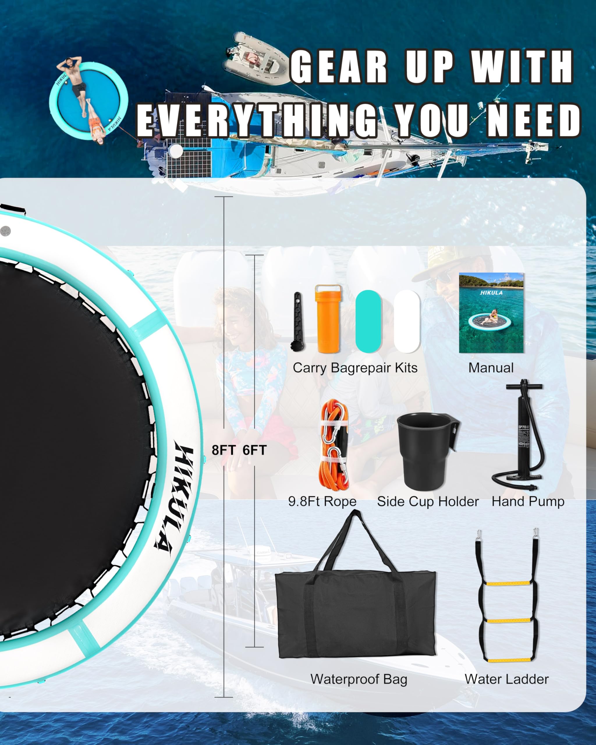 Snapklik.com : Inflatable Round Floating Ring - Water Hammock Dock, Sun ...