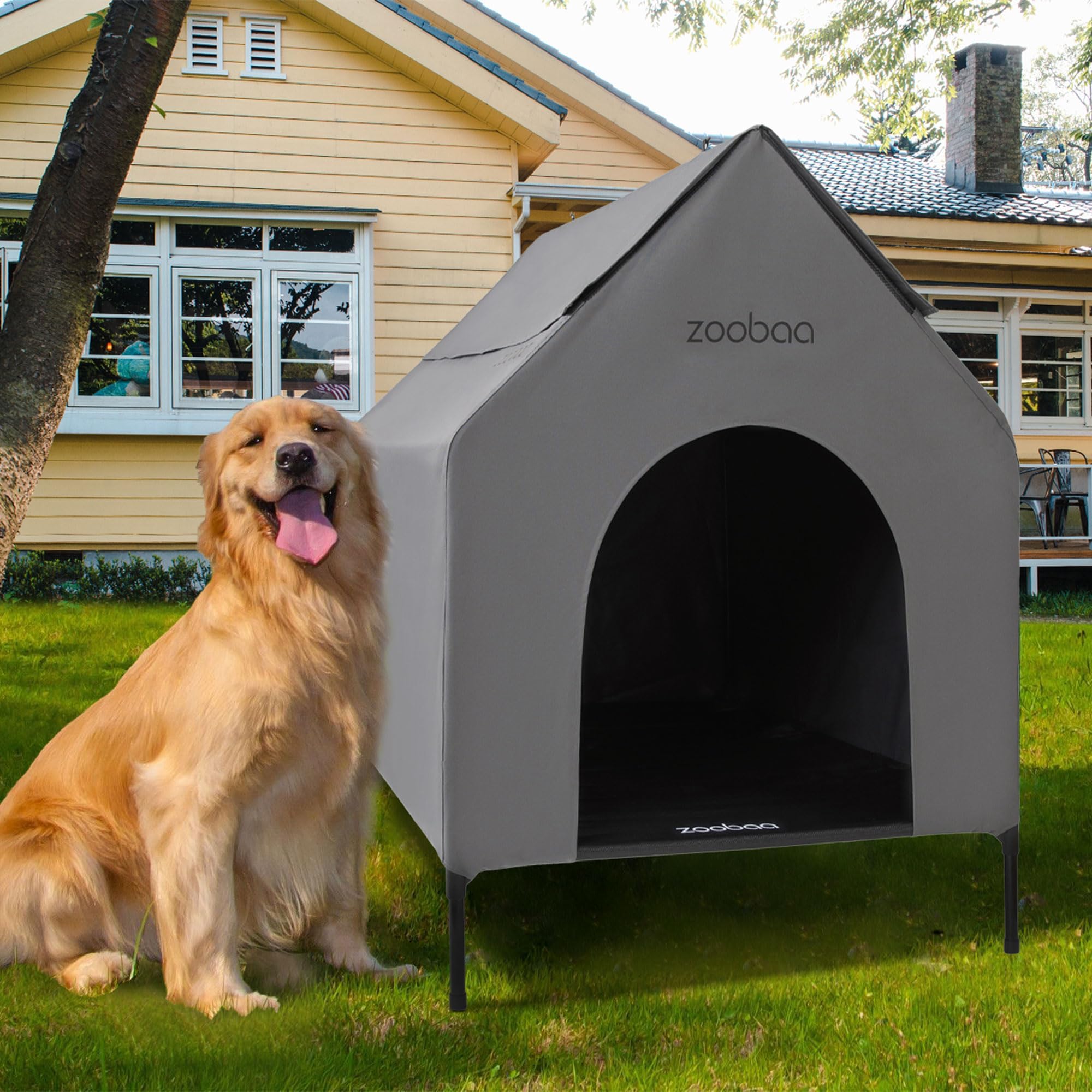 Homall Dog Kennel Plastic Dog House Indoor Outdoor for Large Dogs