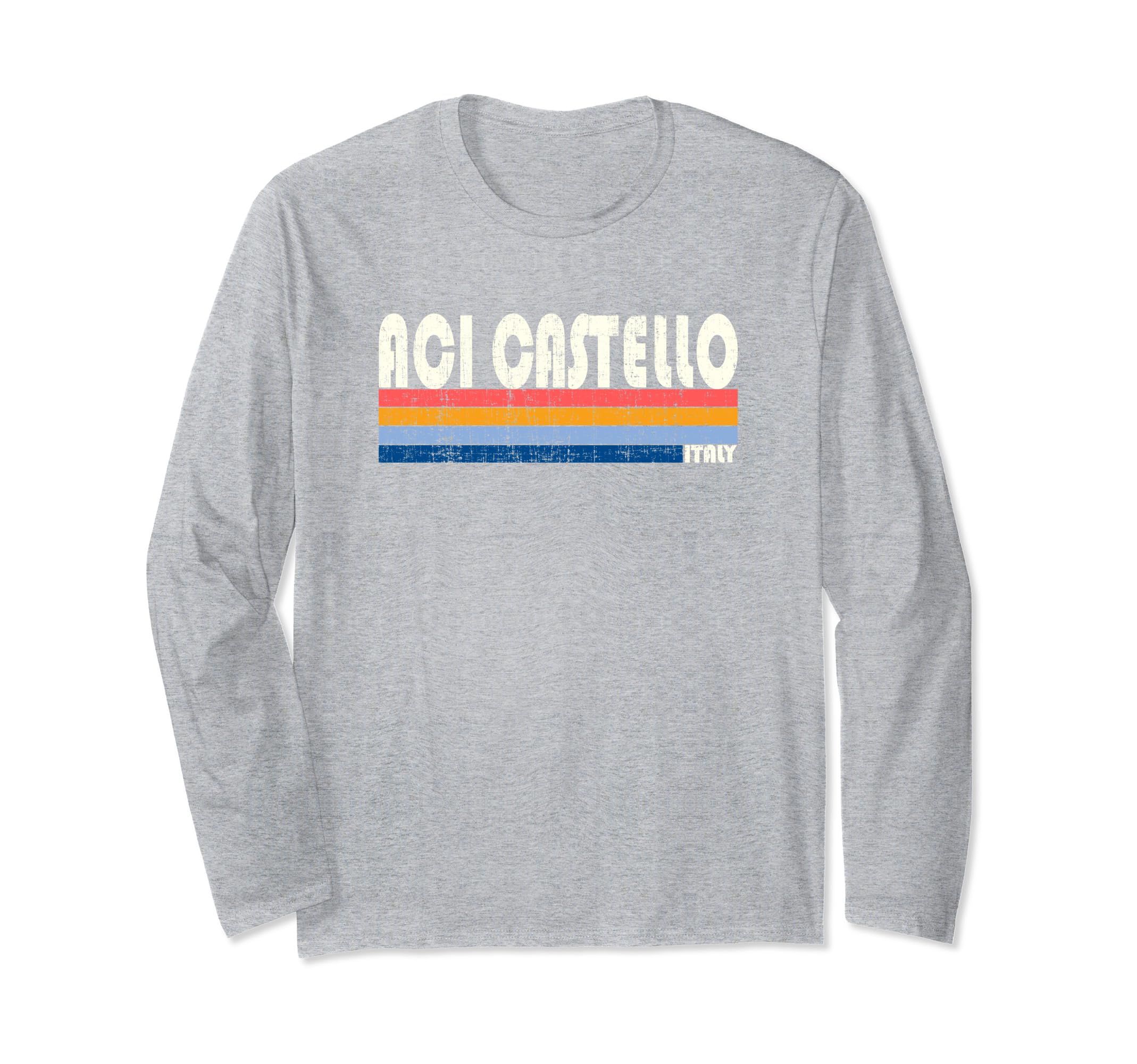 Aci Castello, Italy Retro 70s 80s Style Long Sleeve T-Shirt