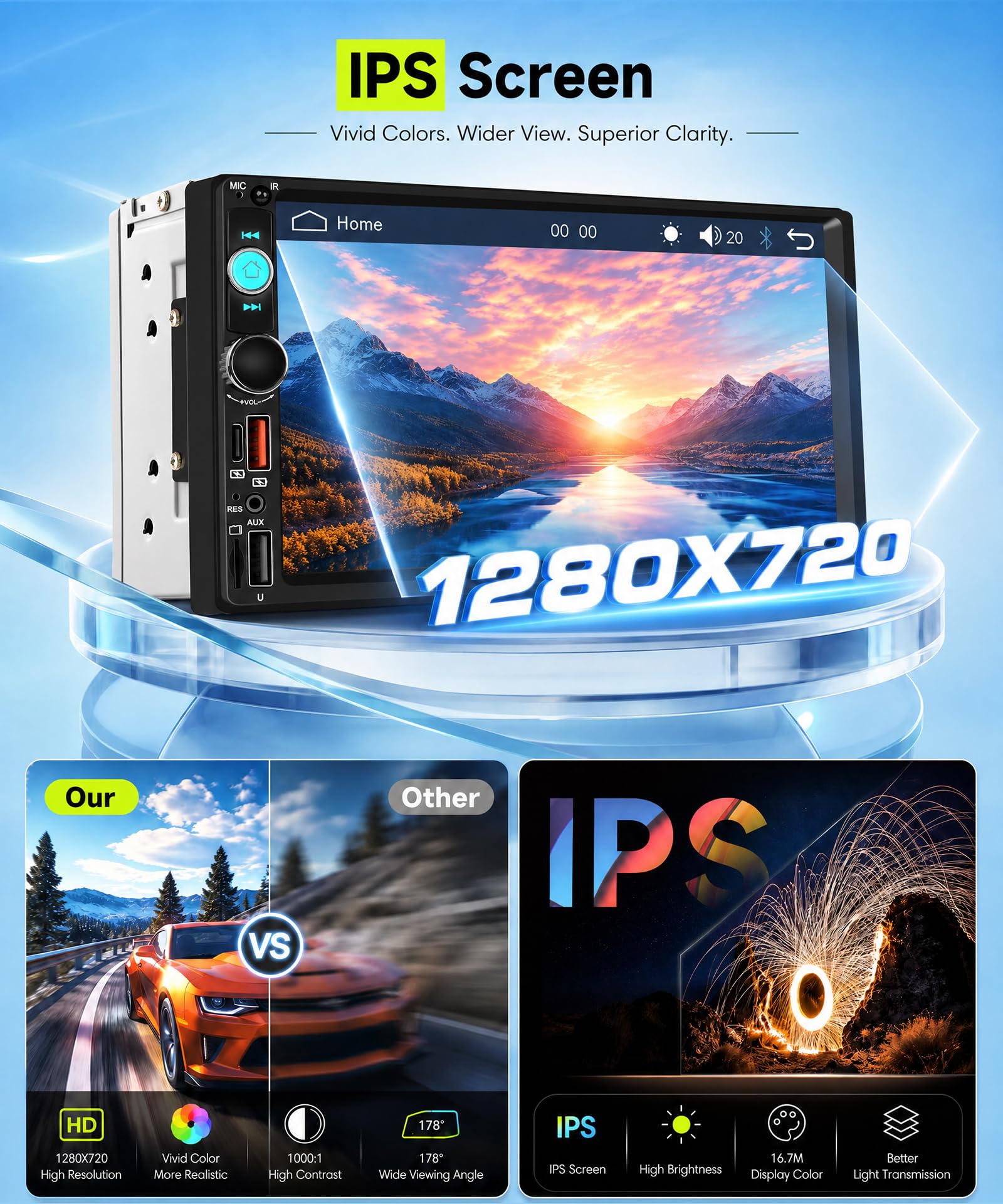 Rimoody Dab+/Dab Radio de Coche 2 DIN con Inalámbrico Carplay Android Auto Bluetooth FM/Am/RDS Radio, 7 Pulgadas Touchscreen Radio Mirror Link EQ/USB/Type C/AUX Control del Volante Cámara Trasera