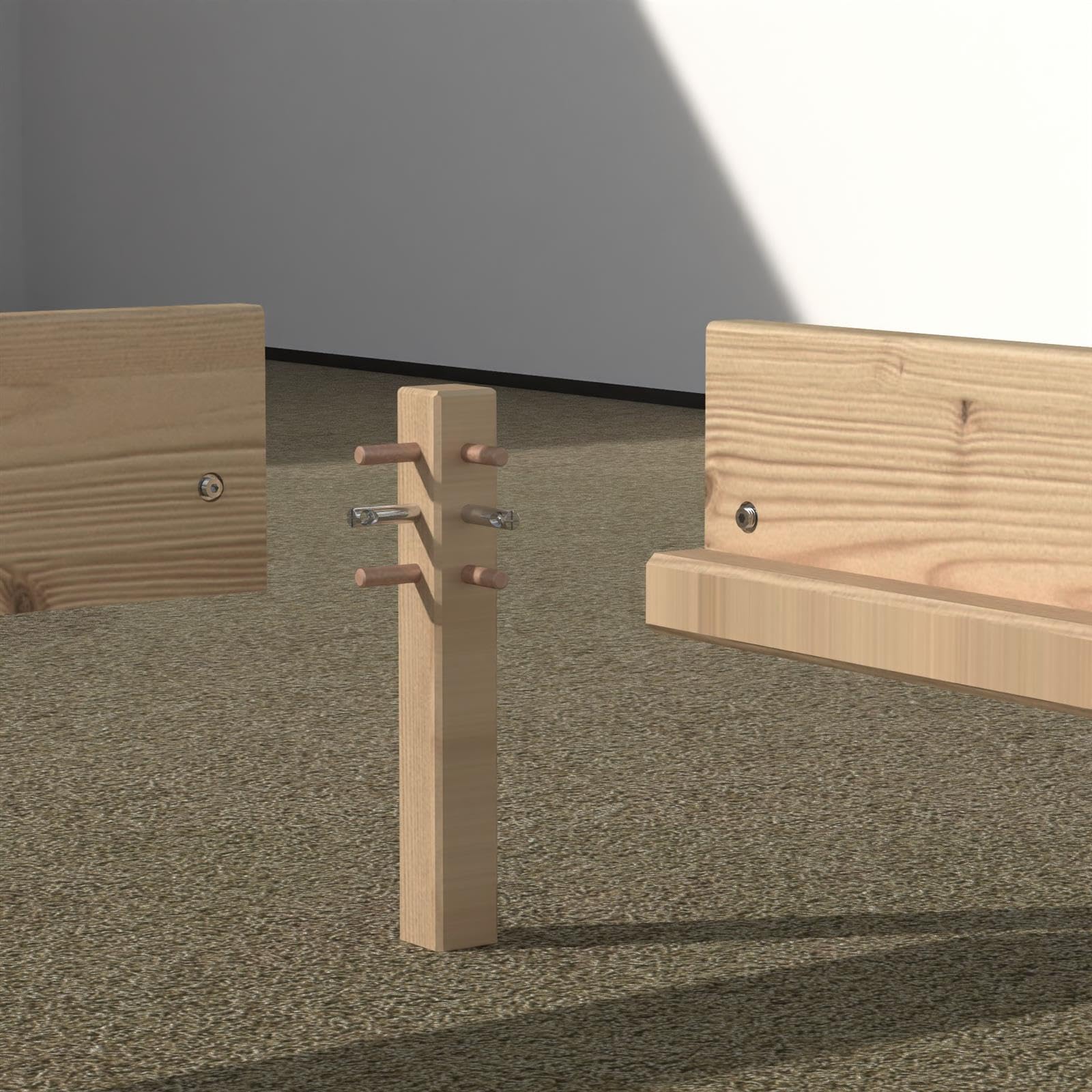 TUGA - Holztech Stapelbett Horst 90 cm x 190 cm 24 cm Fichte