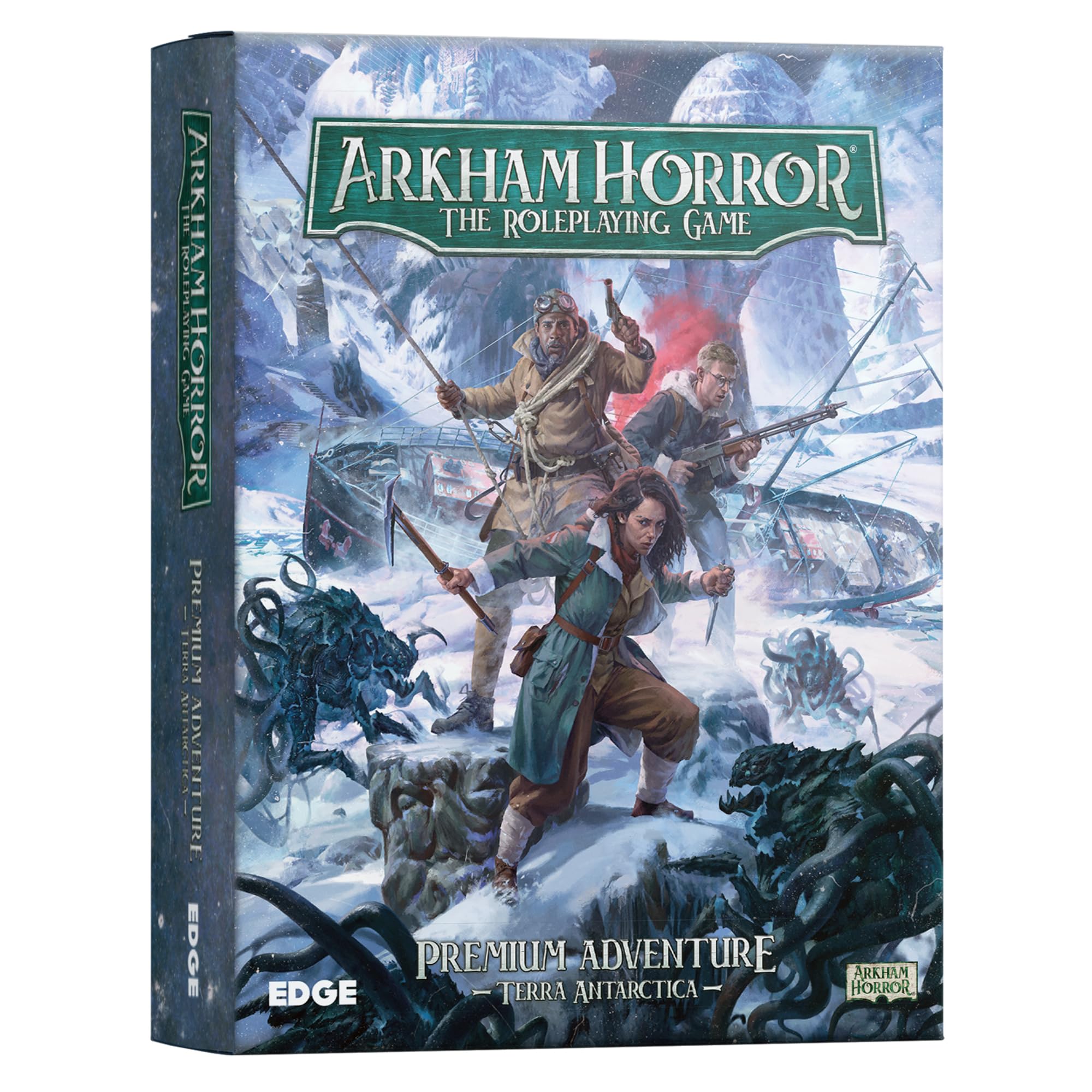 Asmodee Arkham Horror The Roleplay Terra Antarctica Adventure Book, RPG coinvolgente per bambini e adulti, età 14+, 2-6 giocatori, 1+ ora di gioco