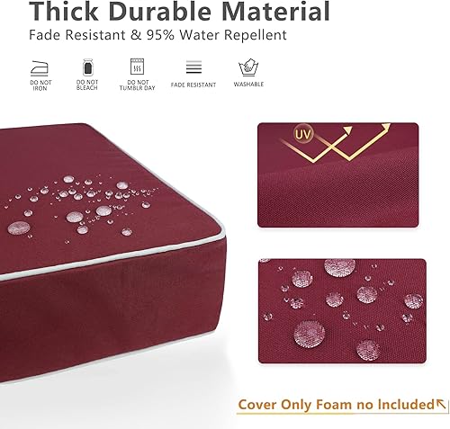 Miniatura 2 de Porch Shield Juego de 4 fundas de cojín para exteriores, impermeables, resistentes a la decoloración, fundas de cojín para sillas de patio, 20 x 18