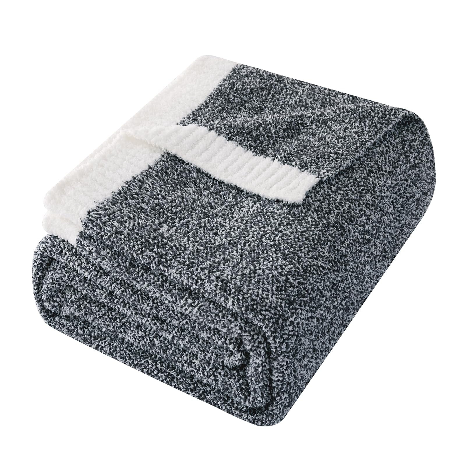 LURKA Fine Knit Throw Blanket - Super Soft Breathable Lightweight Blanket for Couch Bed Sofa (Anthracite Gray, Twin (60"x80"))