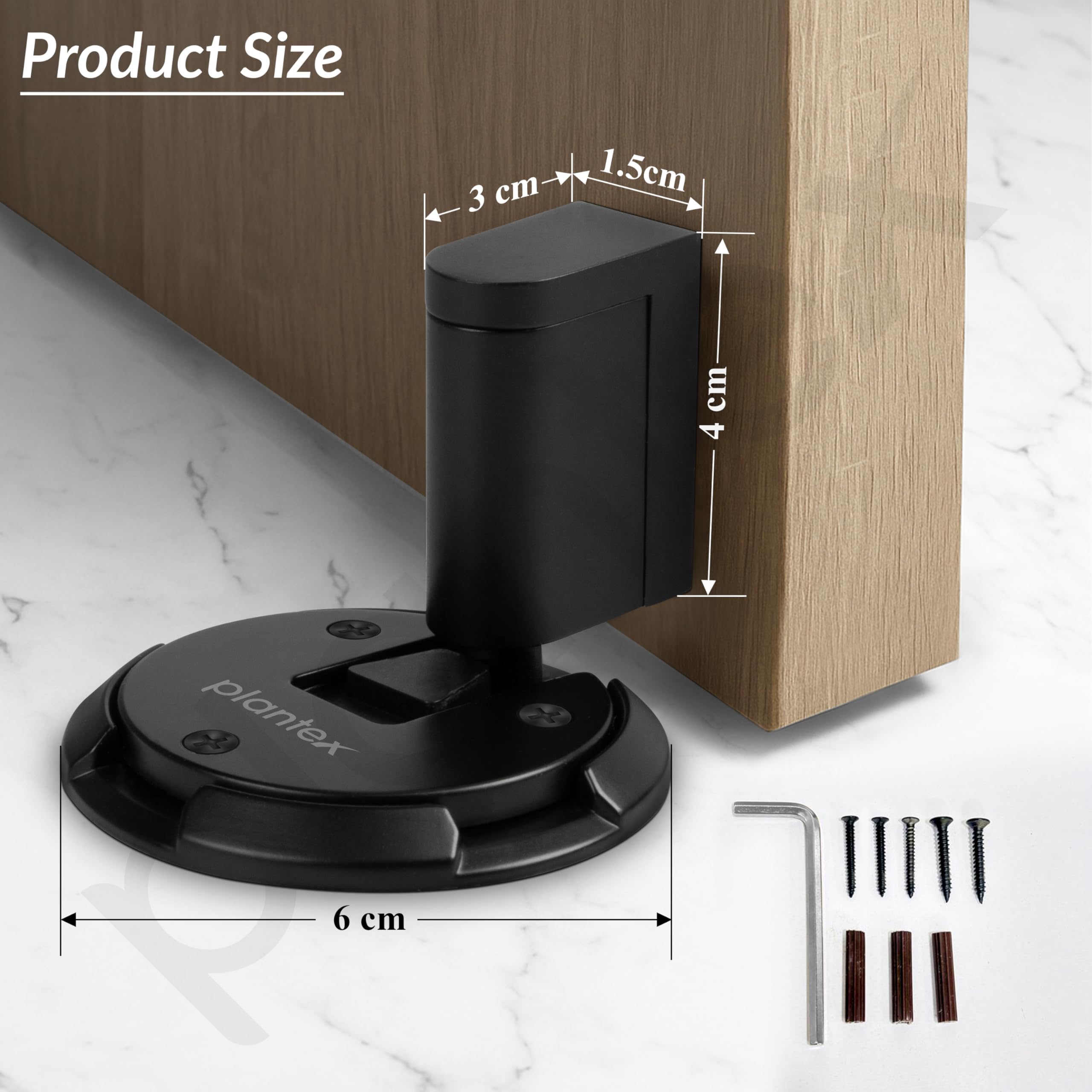 Plantex Floor Mounted Door Stopper/Door Stopper for Home/Door Stoppers for Hotel/Office - Pack of 1 (Black) — Amazon image 3