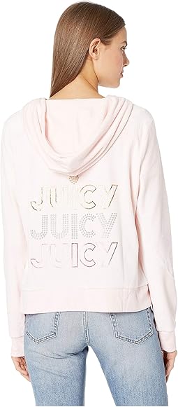 juicy couture micro terry hoodie romper highligh