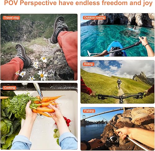 Miniatura 6 de UURIG BH-14 Soporte magnético para selfie con cuello POV para GoPro, montaje de cámara de acción de liberación rápida, manos libres para GoPro