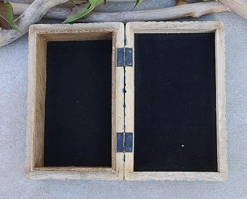 Miniatura 6 de DharmaObjects Caja de almacenamiento de madera tallada a mano (turquesa, grande)