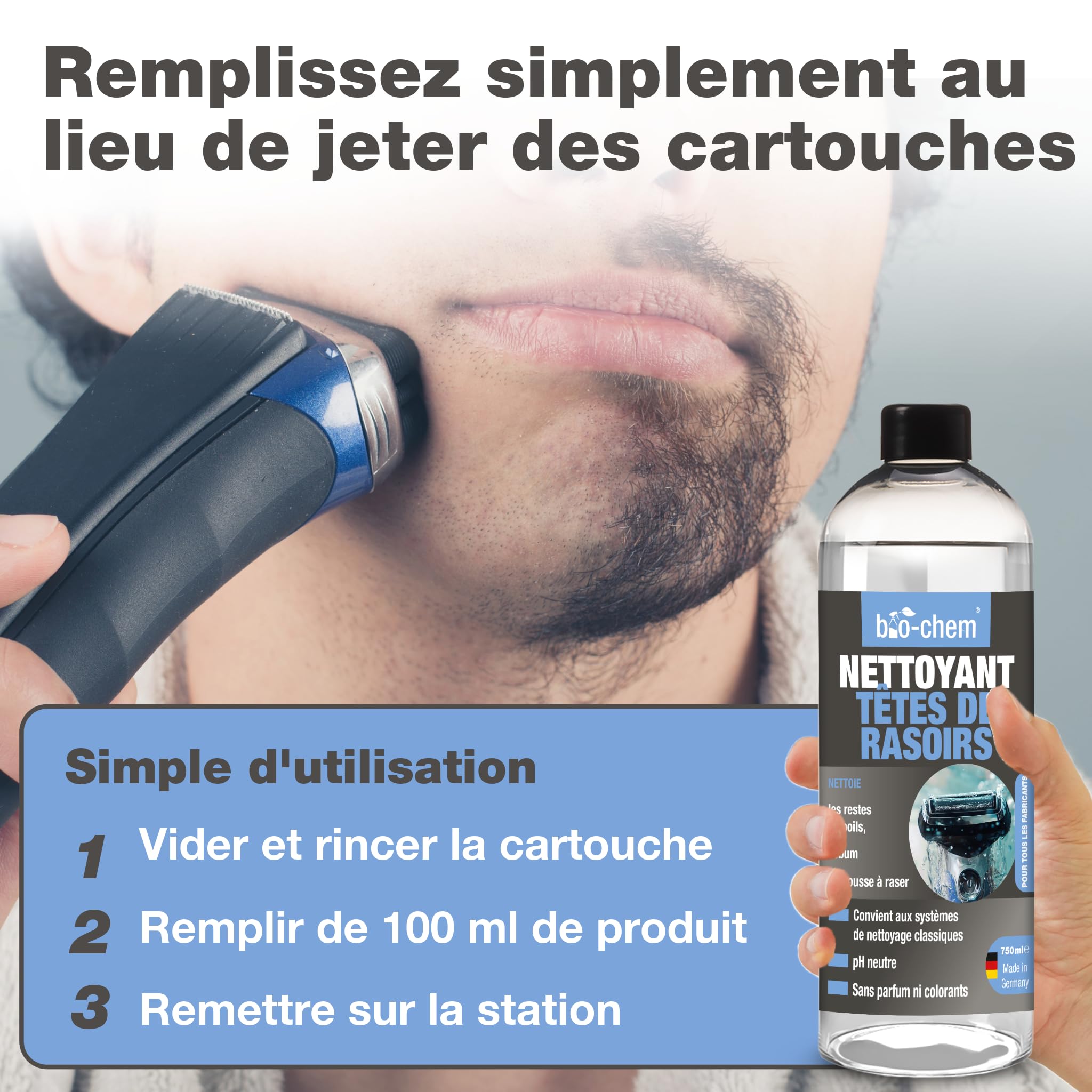 bio-chem Produit nettoyant pour tete de rasoir 3 x 750ml