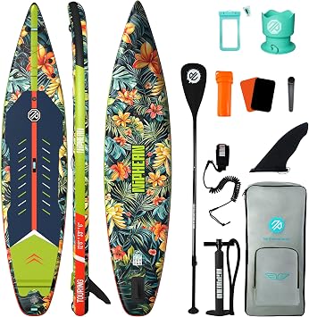 Niphean 126" Paddle Board, 550LB Capacity Touring Inflatable Paddle Board with Complete SUP Accessories& Kick Pad, Stable Stand up Paddle Board for Adults & Youth Racing Surfing Beginner Friendly