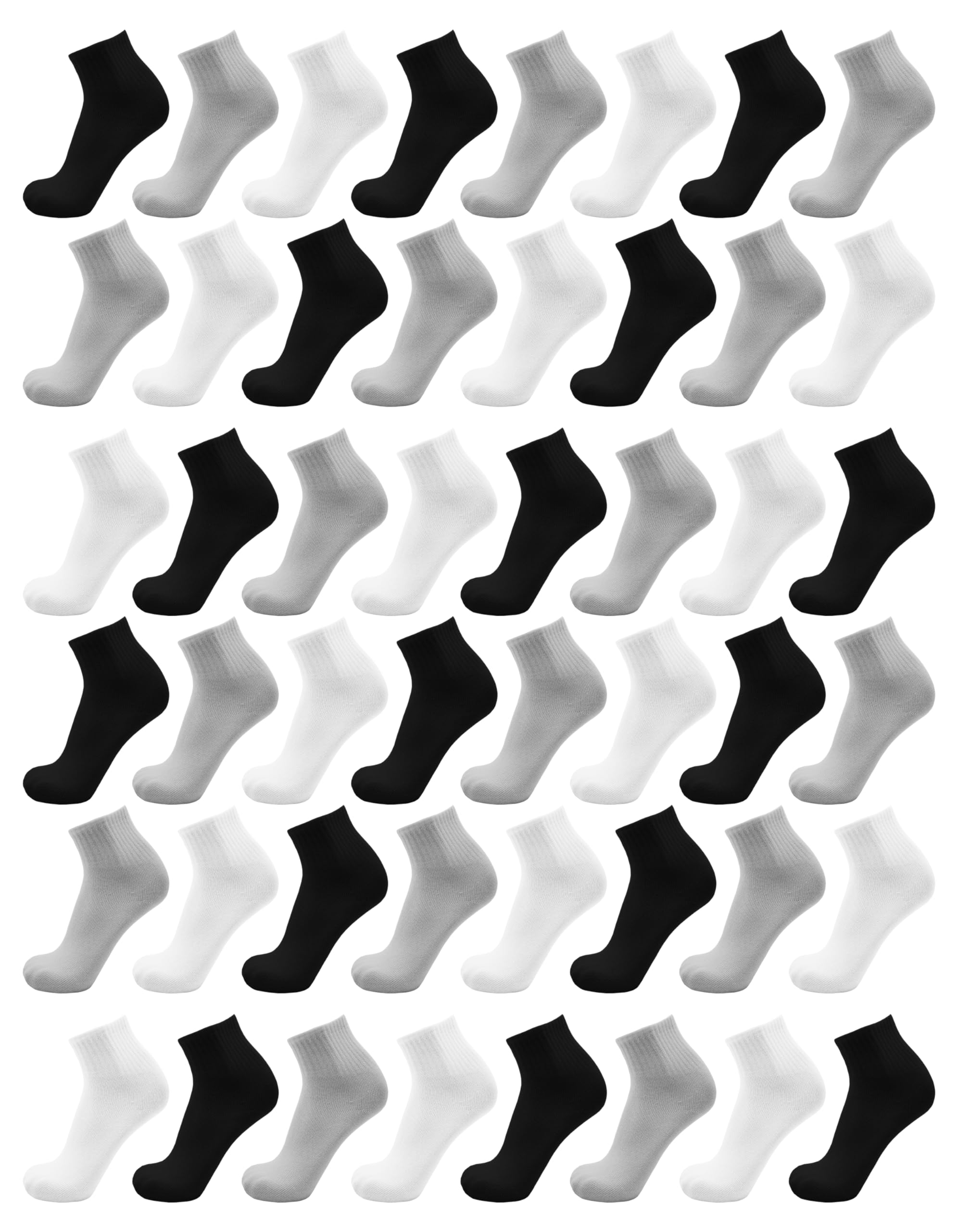 Winterlace 48 Pairs of Mens Thin Quarter Ankle Socks, Casual Sports Comfortable Bulk Pack