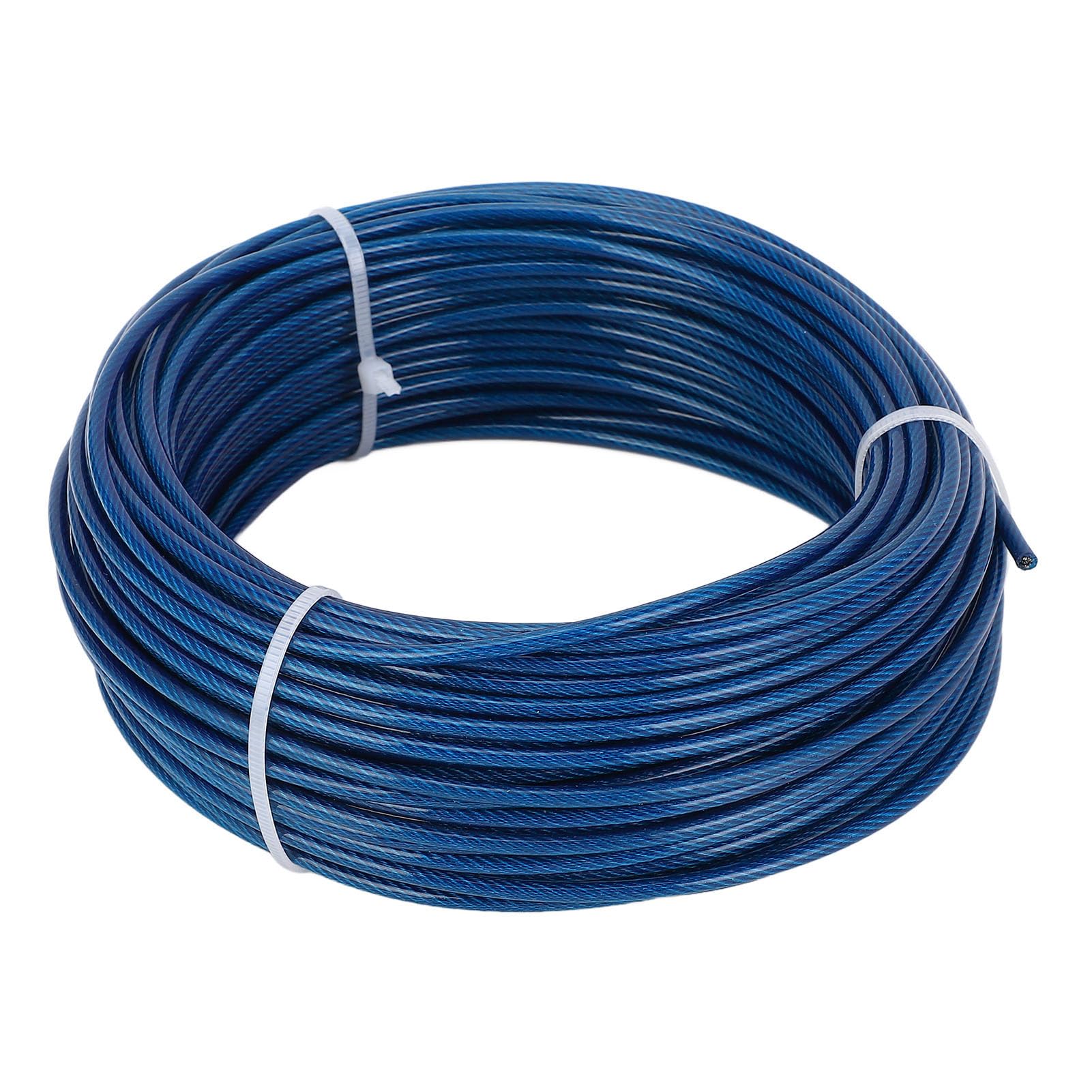 Fafeicy Kit de Enrejado de Alambre 100ft Cable de Acero Recubierto Azul