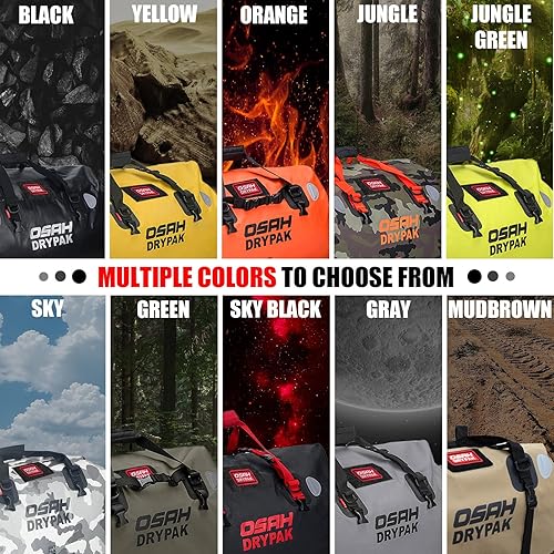 Miniatura 7 de Bolsa de lona impermeable y bolsa de equipaje  Bolsa seca para motocicleta con cierre superior enrollable, gran espacio de almacenamiento, para