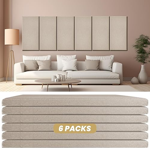 6 paneles acústicos, grandes paneles de pared insonorizados, paneles profesionales de fibra de vidrio que absorben el sonido, paneles de espuma a