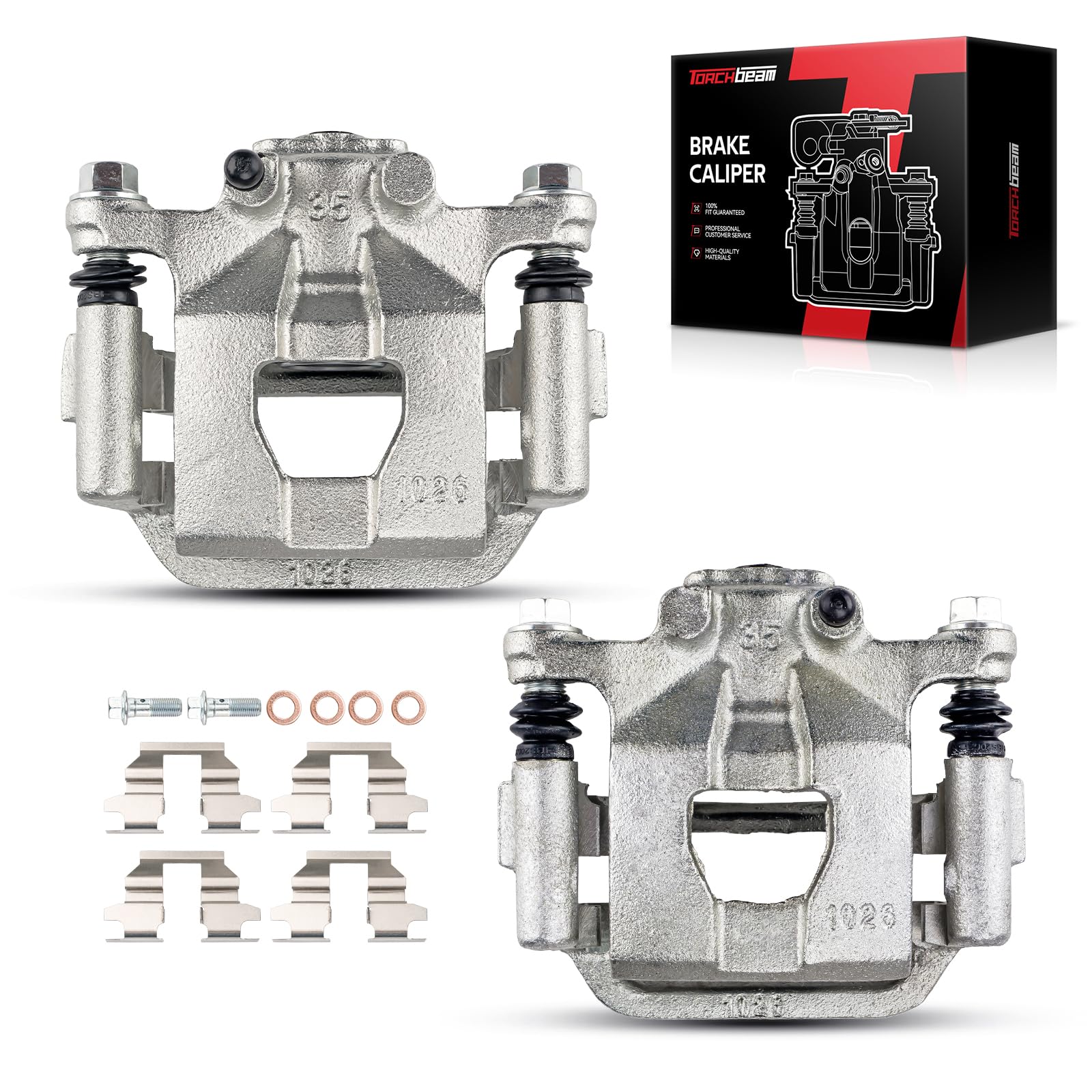 Torchbeam 2PCS Rear Driver and Passenger Side Brake Caliper For Nissan for 2002-2006 2013-2018 Altima, 2003-2006 2019-2022 Maxima, Disc Brake Caliper Assembly with Bracket Replace # 19B2780+19B2781