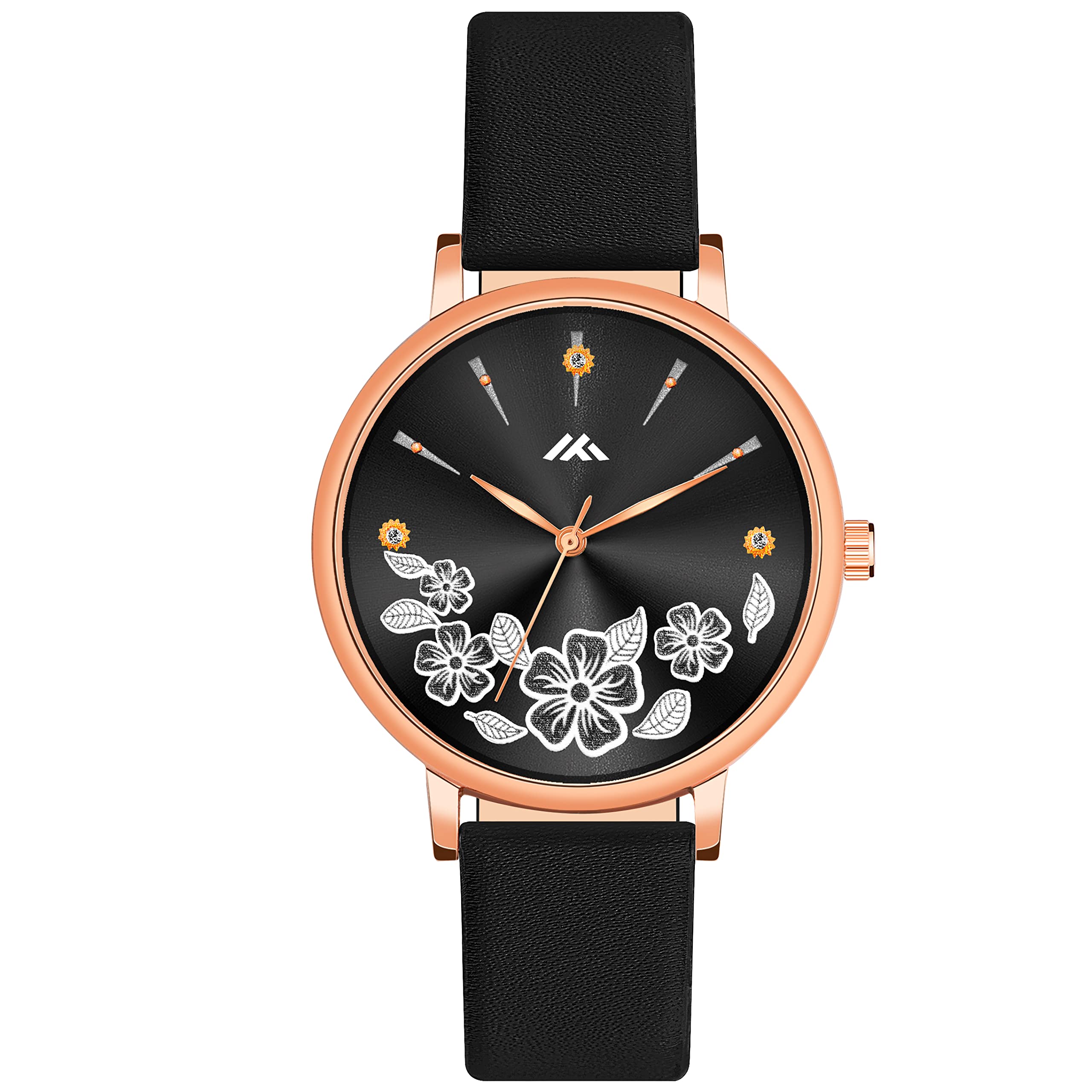 CLOUDWOOD Flower Printed Dial Watch for Women and Girls (Black) (B0C4Q3M27J) Amazon Price History, Amazon Price Tracker